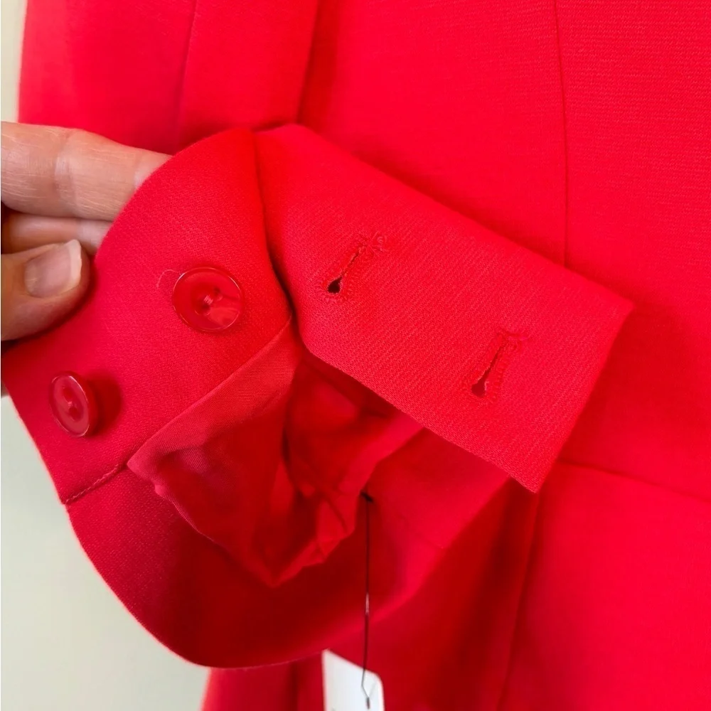 NEW Halogen Fitted Blazer Hidden Buttons Pink Hibiscus Polyester Women's Size 6 - Picture 10 of 16